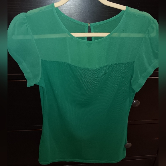 Express Kelly Green mesh top - Picture 9 of 12